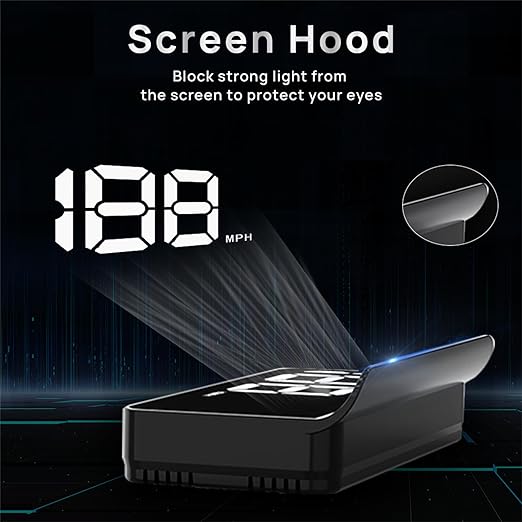 Heads up Display for Cars,Car HUD,Head up Display for Car,Digital GPS HUD Speedometer,USB Cable Plug and Play,Automatic Brightness Adjustment,Large Font Display (K1-White)