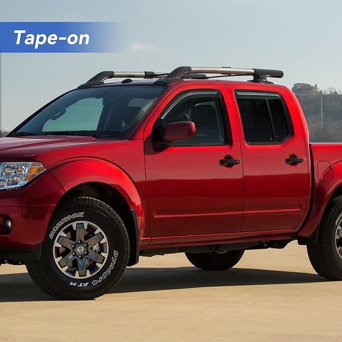 Window Visors Rain Guards Shield for 2005-2021 Nissan Frontier Crew Cab, Out-Channel Window Vent Wind Deflectors Visors Shades for 2009-2013 Suzuki Equator Crew Cab