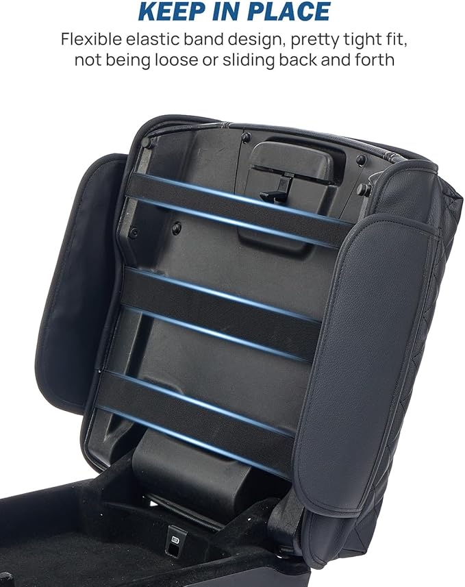 JOYTUTUS Center Console Cover for Ram 1500, 2500, 3500 (2019-2025) - Leather Arm Rest Cover with 2 Pocket