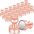 22 Pack Fridge Magnets, Rose Gold Strong Magnets for Whiteboard, Push Pin Refrigerator Magnets Small Strong Rare Earth Magnets Neodymium Magnet for Office, Classroom, Kitchen, Home