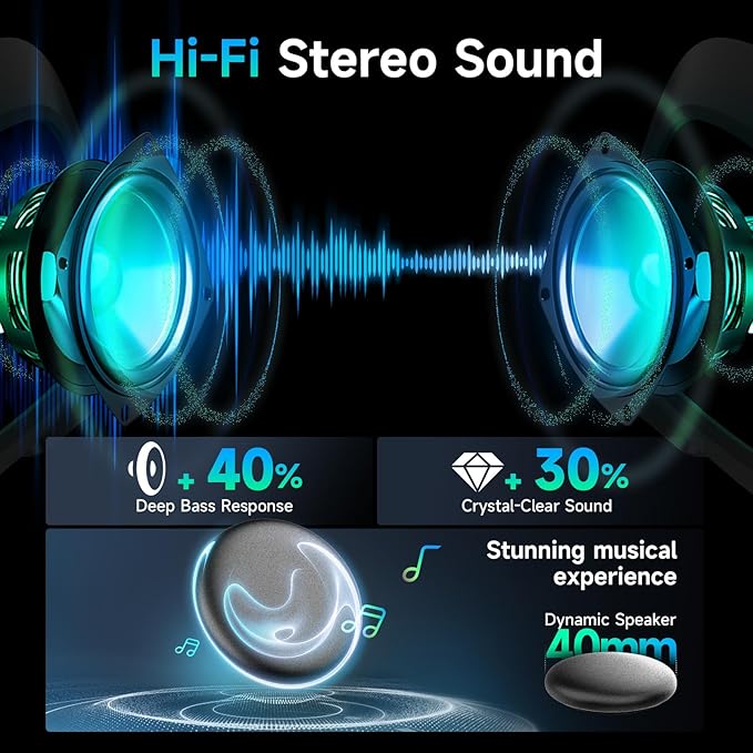Moman Motorcycle Helmet Headset, RS-S Motorbike Helmet Speaker and Mic with HiFi Stereo/FM Radio/AI Voice/Hands-Free Call/IPX6 Waterproof/Noise Cancellation Earphone Headphone for Single Person Use