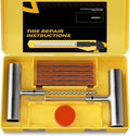 Tire Repair Kit with Plugs Fix Punctures & Plug Flats with Ease - Heavy Duty Flat Tire Puncture Repair Kit for Car, Motorcycle, ATV, UTV, RV, Trailer, Tractor, Jeep, Etc