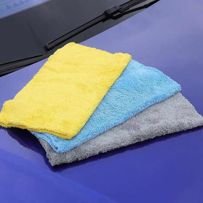 Microfiber Towel for Car Cleaning,Cleaning Supplies Upgraded 450gsm Ultra-Thick,Washcloths Detailing,Exterior Interior Microfiber Rags 16in x 16in(6-Pack)