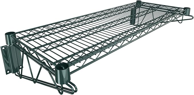 14" x 36" Green Epoxy Wire Wall Mount Shelf