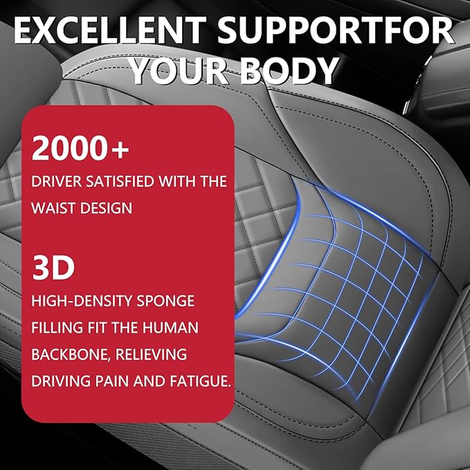 BABYBLU Chevy Chevrolet Silverado GMC Sierra Car Seat Covers Fit 2007-2023 2024 2025 1500/2500HD/3500HD (Grey, Full Set)