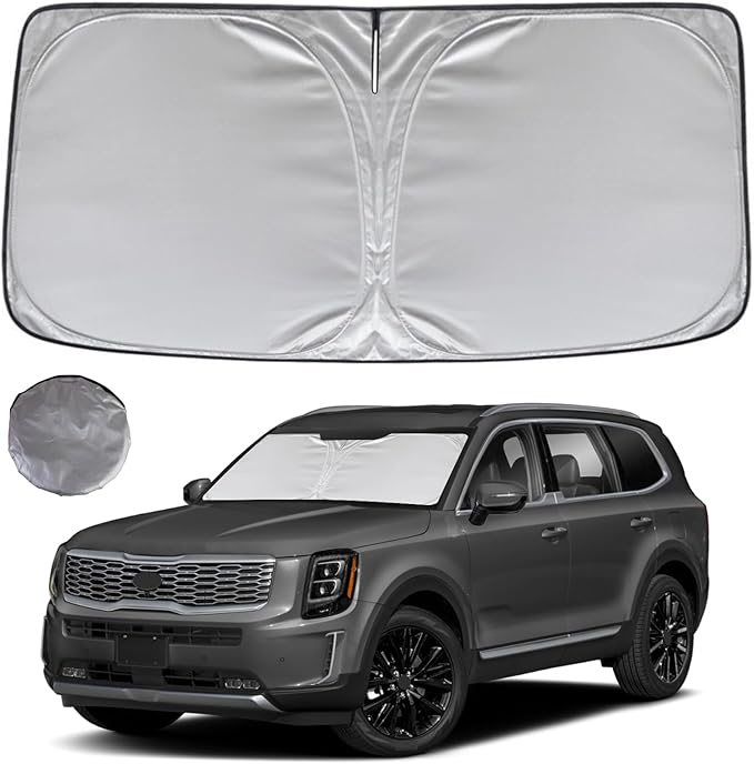 KAYZT Windshield Sun Shade for 2020-2025 Kia Telluride Foldable Sunshade SUV Front Window Custom Fit Car Accessories