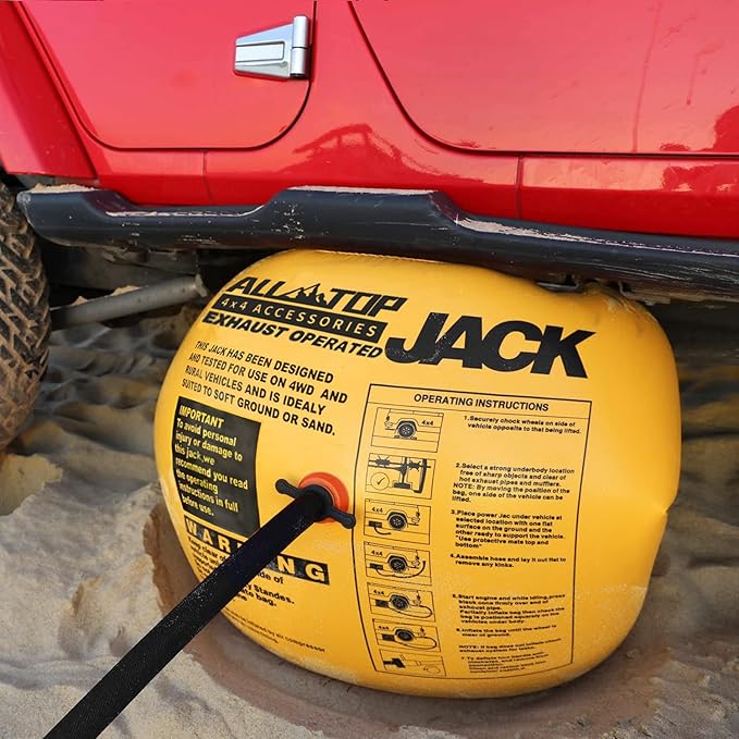 ALL-TOP Off-Road Exhaust Air Jack, 31inch Lift 8800Lbs Capacity, Inflatable Soft Jack for Low Clearance, fits Air Compressor & Exhaust
