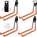 Heavy-Duty Garage Hooks -4 Pack Type large J - Anti-Slip Coated Wall-Mounted Hooks Wall Mount Storage Organizer for Hanging Power and Garden Tools, Ladders, Hose, Bikes, Ropes, Bulk Items, and More