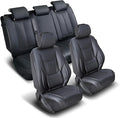 Coverland Custom Car Seat Covers Compatible with 2019-2025 RAM 1500 Crew Cab - Premium Leather Non-Slip Memory Foam Waterproof Cover Interior Protector Full Set-Black [See Size Chart-Size X122]