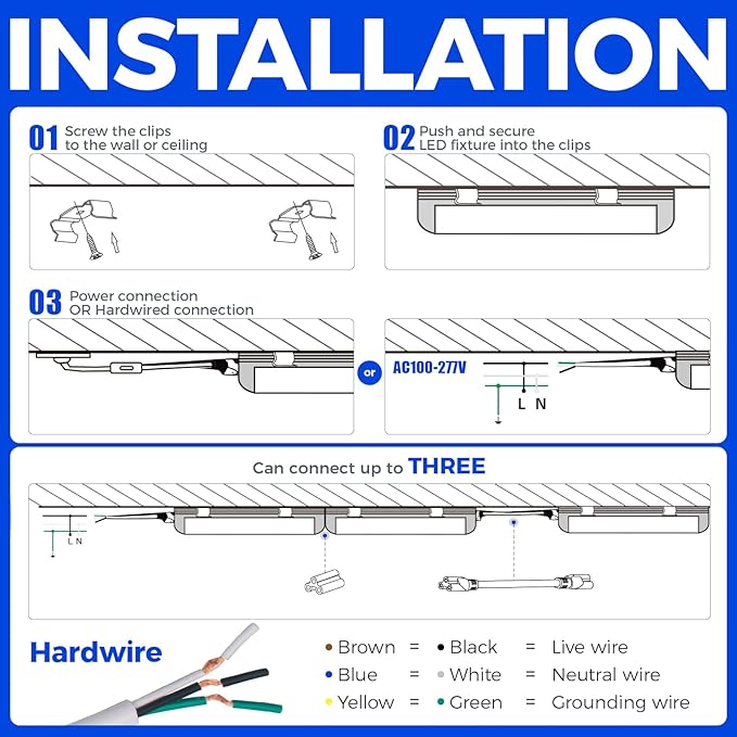 Barrina 8FT LED Shop Light, 100W 15000LM 5000K, Clear Cover Linkable Led Tube Lights, V Shape Integrated T8 LED Lighting, LED Ceiling Lights for Garage, Warehouse, Workshop, ETL Listed, 12 Pack