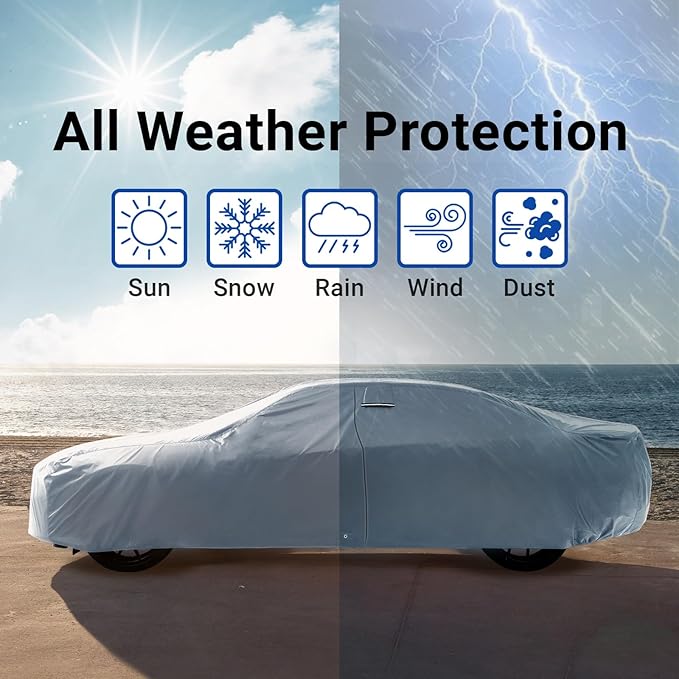 iCarCover Premium Car Cover for 1959-1960 Chevy El Camino Heavy Duty Waterproof All Weather Automobiles Custom Fit Indoor Outdoor UV Snow Protection Covers with Straps and Bag