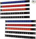 CASOMAN 10 pcs Screwdriver Organizer and Wrench Organizer, Wall Mount, Hand Tool Holder, Plastic Rail Wrench Hanger with Clips