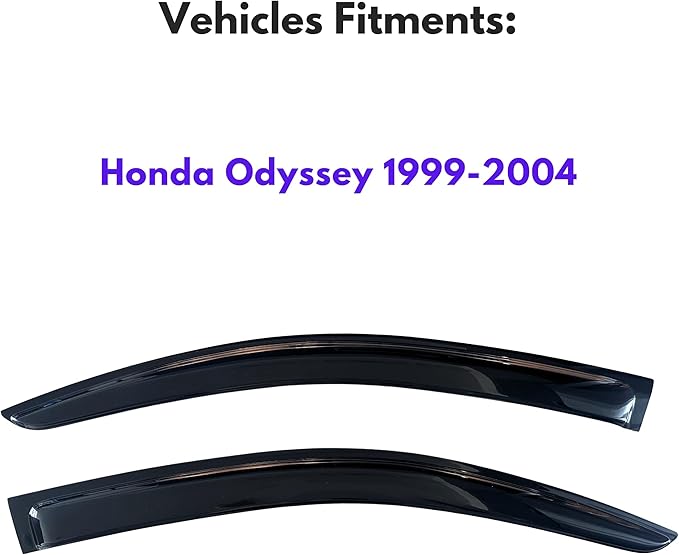 KPY Window Visor Compatible with Honda Odyssey 1999-2004, 2PC Rain Guard Side Window Vent Deflectors Tape-On Style, 1999 2000 2001 2002 2003 2004