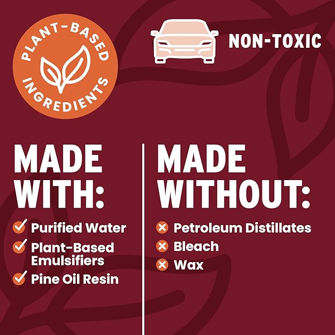 Leather Cleaner, Plant-Based Cleaner for Car Seats, Leather, Vinyl, 16oz