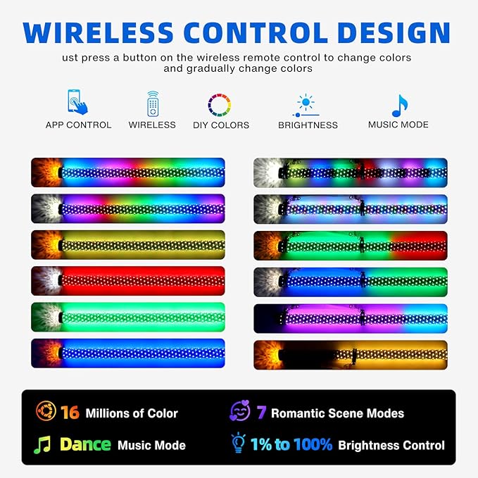 2Pack 3FT Fat Whip Lights,RGB Led Whip Lights for Side by Side with Strobe Light RGB Chasing Lighted Music Antenna Whips W/App & Remote Control for UTV ATV RZR Can-Am SXS Polaris Offroad Truck