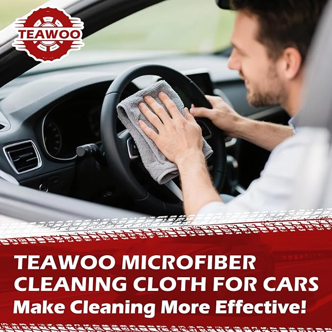 Microfiber Cleaning Cloths Bulk-400 Pack, Gray Microfiber Towels for Cars, Ultra Absorbent Wash Cloths, Lint-Free Streak-Free Microfiber Towels Bulk for Cars, 12x12 inches