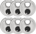 6 Pack ABUS Diskus 20/70 Heavy Duty Stainless Steel Disk Padlock - Rustproof Storage Lock with 3/8" Shackle - Made in Germany - Keyed Different