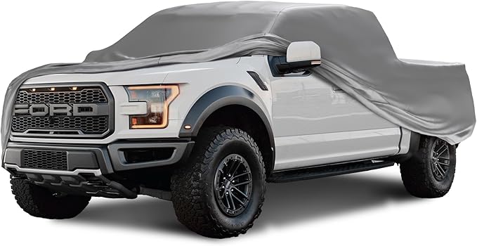 Car Covers Weatherproof Max Truck Cover & Warranty Compatible with Ford 2022-2024 F-150 Regular Cab, 6.5'– Outdoor Cover, Prevents Theft with Cable Lock
