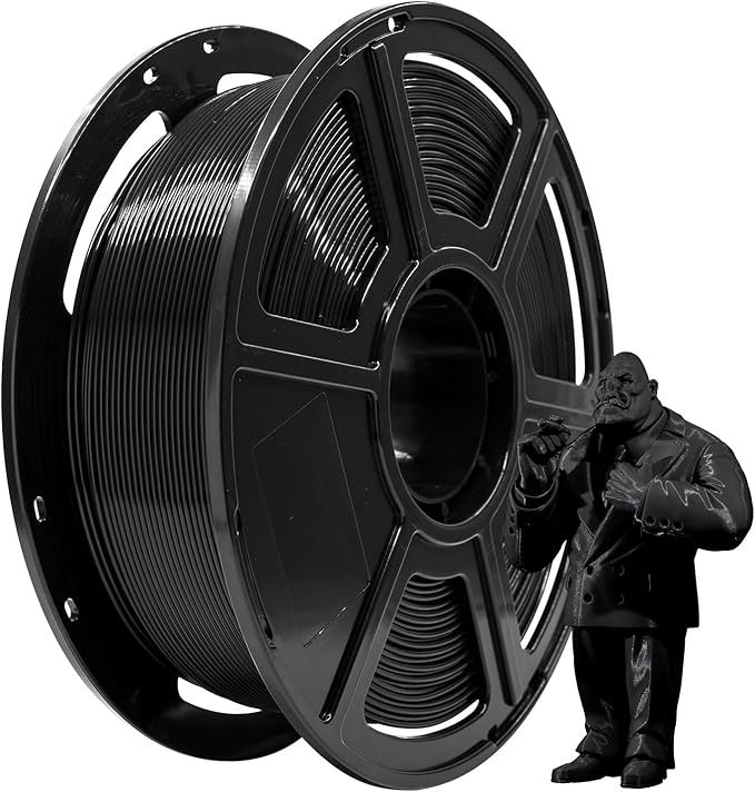 FLASHFORGE PLA Filament 1.75mm, 3D Printer Filament 1kg (2.2lbs) Spool, Dimensional Accuracy +/- 0.02mm, 3D Printing Filament Easy to Use and Fits for Most FDM 3D Printers (Black)