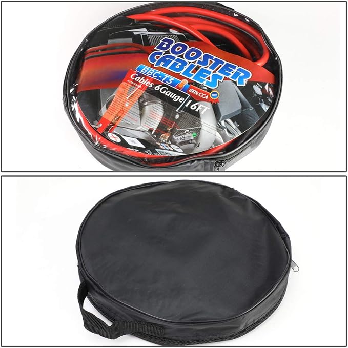 Auto Dynasty Heavy Duty 16Ft 6Gauge Booster Cable Power Jumper 400AMP Emergency Battery Start Car/Motorcycle