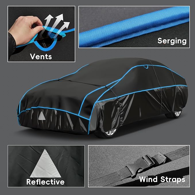 Hail Protector Car Cover, Outdoor Anti Hail Car Covers Thick Multi-Layered EVA, Hail Proof Car Cover Waterproof All Weather, Hail Protection Padded Fit Porsche 911, Chevy Corvette, BMW M2, Etc