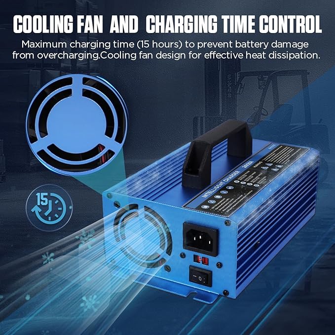 Forklift Battery Charger 24V 30A Automatic Smart Charger, Automotive Battery Charger Fully-Automatic Smart Charger for Forklift Club Car Golf Cart (24V20A)