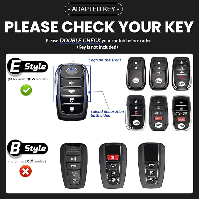 OLLEN Clear TPU Key Fob Cover, Fit for Toyota Camry 2025 2026, for Land Cruiser 2019-2026~, Compatible with Tundra 2022-2026~ etc, Car Key Protector, Clear, 2 Pcs