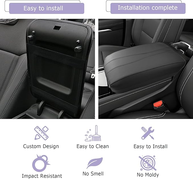 LUWU 2025 2026 Traverse Center Console Cover Compatible with 2024 2025 2026 Chevrolet Traverse Accessories 2025 2026 Traverse LT/RS/Z71/High Country Armrest Console Cover (Thin Black)
