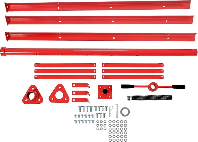 KUAFU 47.375"-84.5" Automotive Under Hoist Tripod Stand 2 Ton High Lift Jack Stand Reach Under Hoist Stand 4000lbs Capacity Powder Coated Red