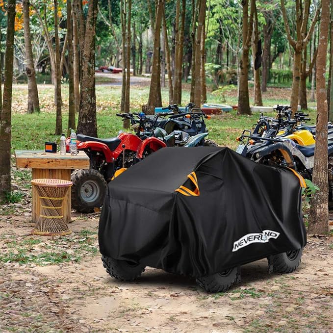 NEVERLAND ATV Cover Oxford Cloth Heavy,Compatible with Polaris Sportsman Yamaha Grizzly Honda FourTrax Kawasaki KFX Wheel Car with Air Vents Reflective Strips and Buckle Straps Length up to 78 inches