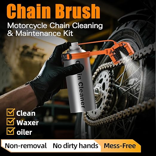 Motorcycle Chain Cleaning Kit, Motorcycle Chain Cleaning & Lubrication Kit, Compatible with Motorcycles, Streetbikes & Motorsport Bikes, Chain Oiler Tool with Applicator for 428/520/525/530 Chains
