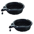 Groz 41960 4.25 Gallon Oil Drain Pan - with Spout Cap, Durable HDPE Construction, Spill-Proof Design for Auto Shops and Garages, Black Color, Pack of 2