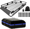 FORWODE Roof Rack Carrier Basket, 64" x 39" Rooftop Cargo Carrier with 250 lbs Capacity, Rust-Proof Steel Heavy Duty Car Top Luggage Basket with Waterproof Cargo Bag for SUV Truck Cars