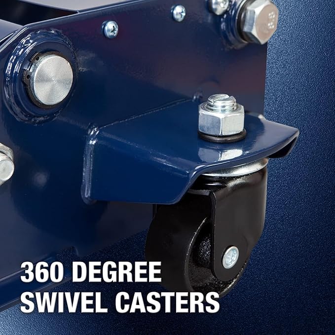 TCE ATZ830026XU-1 Torin Ultra Low Profile Floor Jack Heavy Duty Hydraulic Steel Service : Dual Piston Quick Lift Pump and Detachable Handle, 6,000 LBS Capacity, Blue