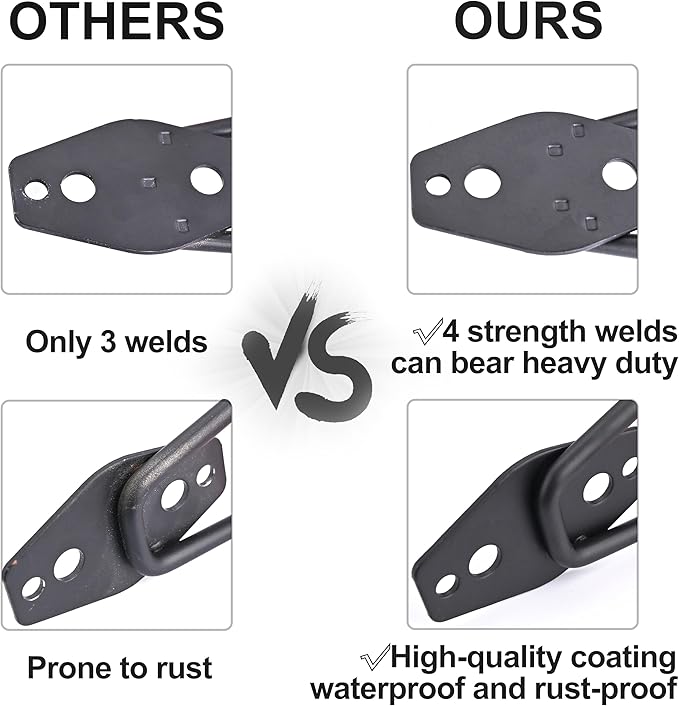 QUELIEN 4 Pack Garage Wall Hooks, 2 Large 7.5 in & 2 Small 2.5 in Heavy-Duty Cord Organizers for Garage Storage, Space-Saving Design for Home, Garage, and Workshop Use