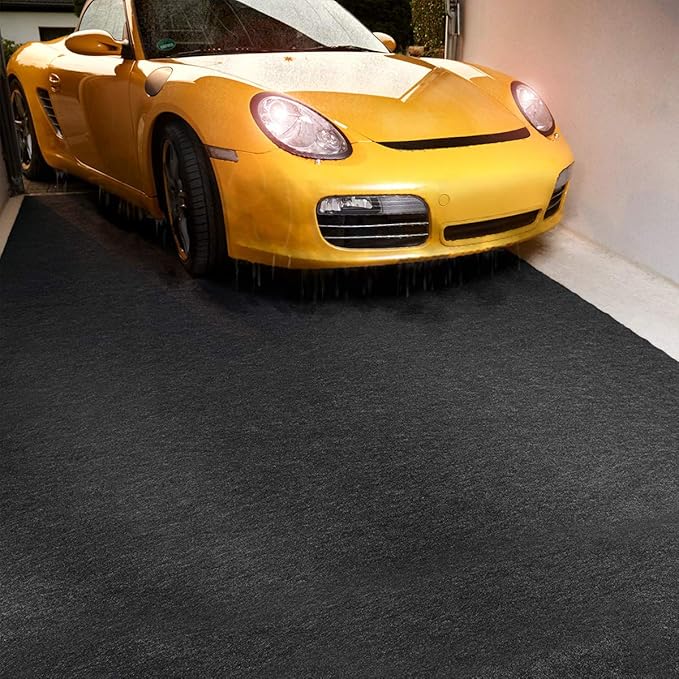 LINLA Premium Absorbent Oil Mat Contains Liquid Garage Floor Mat 8.5'x 6.6', Reusable, Washable, Protects Floor, Driveway Surface, Shop,Parking