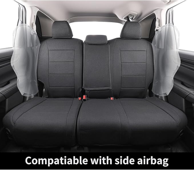 coverdream Full Set CRV Seat Covers Custom Fit for 2023 2024 2025 2026 Honda CR-V LX,EX,EXL,Hybrid,Sport Series,Trailsport,Fully Covered,Airbag Compatible UV Resistant Polyester Seat Protector(Black)