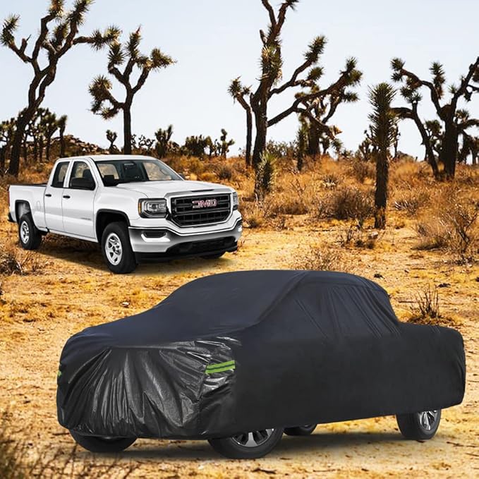 KouKou Truck Cover Waterproof All Weather, 7 Layers Heavy Duty Pickup Cover Outdoor, Length up to 210 inches,Universal Fit Truck Short Regular Bed Ford F150,F100,Chevy C10 S10 etc.