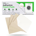 XCEL Equipment Pads, Anti Vibration Non Slip Furniture Pads Customizable Acoustic Foam Rubber Pads Versatile Adhesive and Non-Adhesive (12" x 12" x 1/4" (4 Pack), Cream- Adhesive One Side)