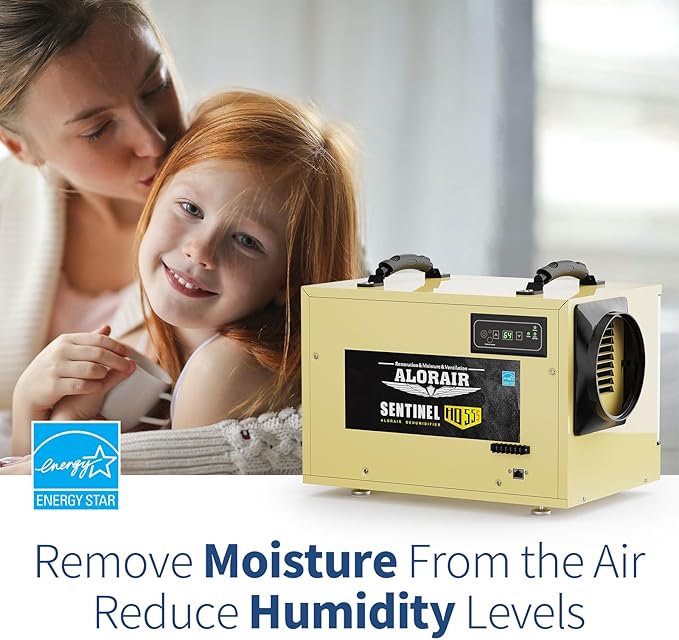 ALORAIR 120 PPD Commercial Dehumidifier, with Drain Hose for Crawl Spaces, Basements, Industry Water Damage Unit, cETL Listed, Compact, Auto Defrost Crawlspaces Dehumidifiers, Gold