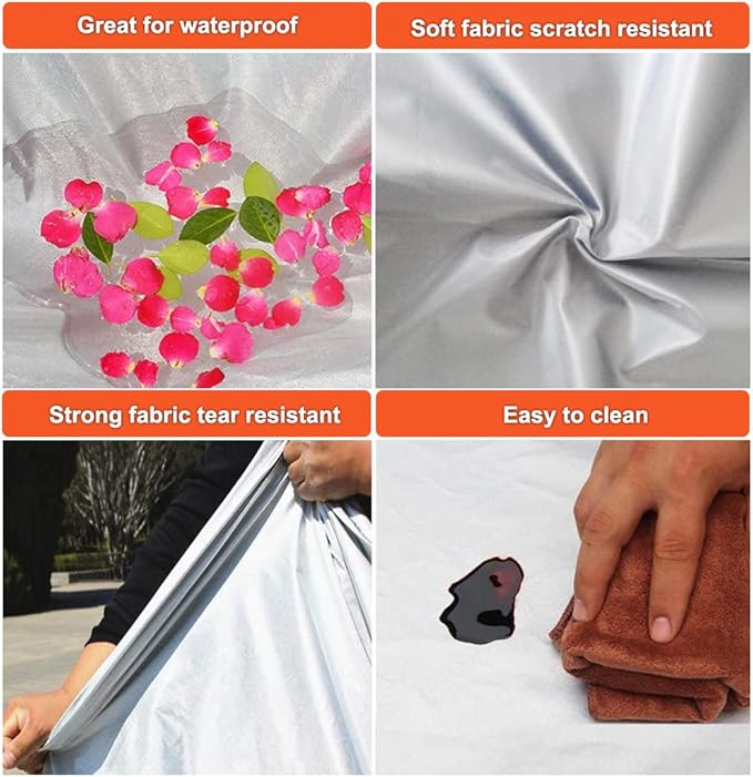Kayme Car Covers for Automobiles Waterproof All Weather Sun Uv Rain Protection with Zipper Mirror Pocket Fit Dodge Charger/Challenger, Lincoln Mkz/Mks/Continental,Cadillac etc.(194 to 208 Inch) 3XXL