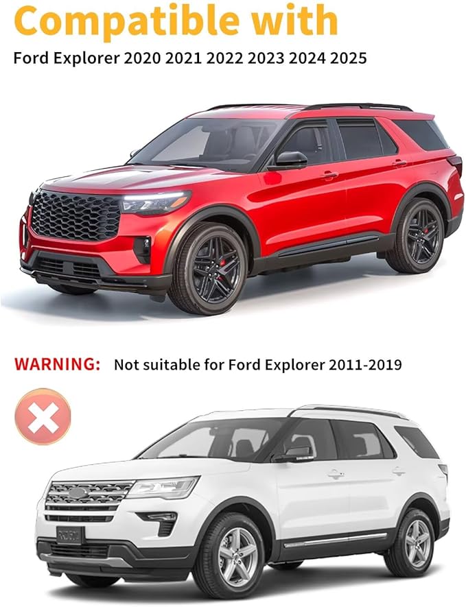 in-Channel Window Rain Guards Fit for Ford Explorer 2020 2021 2022 2023 2024 2025 Extra Durable Window Visors Window Deflectors Vent Visors Vent Shades Car Accessories-4 pcs 2-Q10