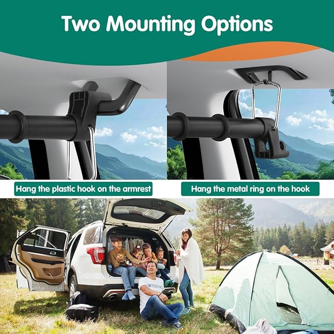 Car Clothes Hanger Bar, Heavy Duty Telescopic Clothes Rod for Cars 30–62 Inches, Wrinkle Free Clothes Rack for Sedans, SUVs, Trucks, and Most Other Vehicles, Suitable for Daily and Travel Use