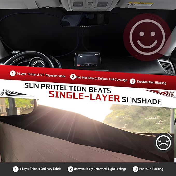 Windshield Sun Shade for 2016-2021 Hyun-dai Tucson Foldable Sun Sunshade for Car Front Window Blocks UV Rays and Heat Automotive Interior Protector Custom Fit Accessories