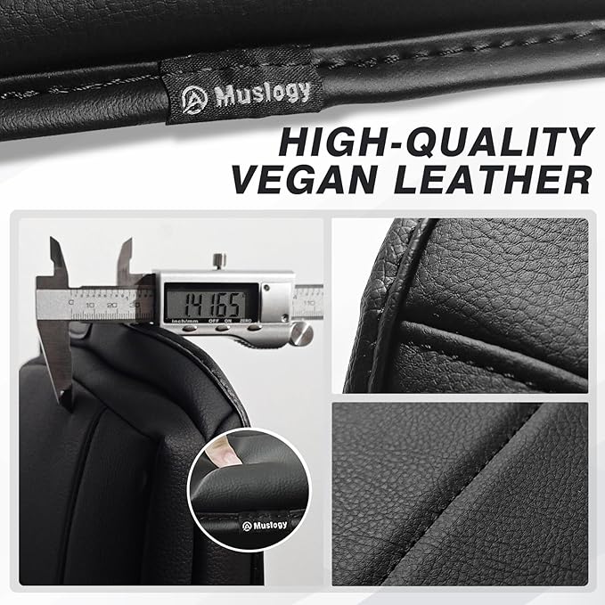 Muslogy Center Console Armrest Cover Compatible with Dodge Ram1500/2500/3500 2013-2018 Comfort Armrest Pad Arm Rest Cushion Vegan Leather Protector 1-Inch Extra Thick(Bucket Seat ONLY)