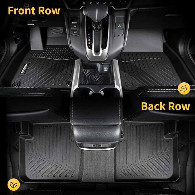 GINOWY-Floor Mats & Cargo Liner for Genesis GV80 2021-2025 (Only 5 Seats, Not for Coupe), All Weather Car Floor Mats Cargo Liner TPE Rubber Trunk Mat Trunk Liner, GV80 Accessories Mats