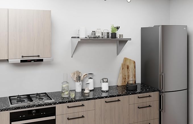 AmGood 36" Long X 18" Deep Stainless Steel Wall Shelf | NSF Certified | Appliance & Equipment Metal Shelving | Kitchen, Restaurant, Garage, Laundry, Utility Room