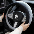 Soft Car Steering Wheel Cover for Sedan, SUV, Warm Luxury Velvet, Odorless, Universal, Anti Slip, Summer Winter, Black, Standard Size[14" 1/2-15"](37-38cm)