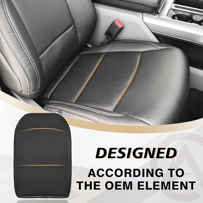 Muslogy Center Console Armrest Cover Compatible with Ford F150 2021-2024 2025 Comfort Armrest Pad Arm Rest Cushion Vegan Leather Protector 1-Inch Extra Thick(Bucket Seat ONLY)