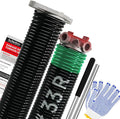 Pair of 1.75" Garage Door Torsion Springs Set with Non-Slip Winding Bars&Gloves, High Precision Electrophoresis Oil-Free Black Coated for Replacement, MIN 16,000 Cycles (0.243 x 1.75"x 33")